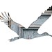 bird silhouette in blue and brick, stork abstract photography, 11x14 art print, architectural, blue, gray, red, baby shower gift, wall decor
