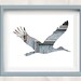 bird silhouette in blue and brick, stork abstract photography, 11x14 art print, architectural, blue, gray, red, baby shower gift, wall decor