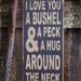 Bushel & A Peck, Typography, Word Art, Subway Art, Primitive Wood Wall Sign, Handmade