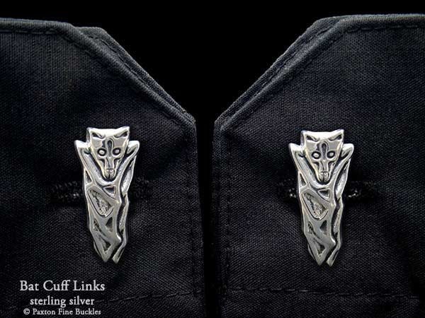 Bat Cuff Links Sterling Silver