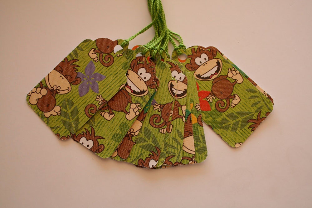Monkeys and Flowers Gift Tags (10)