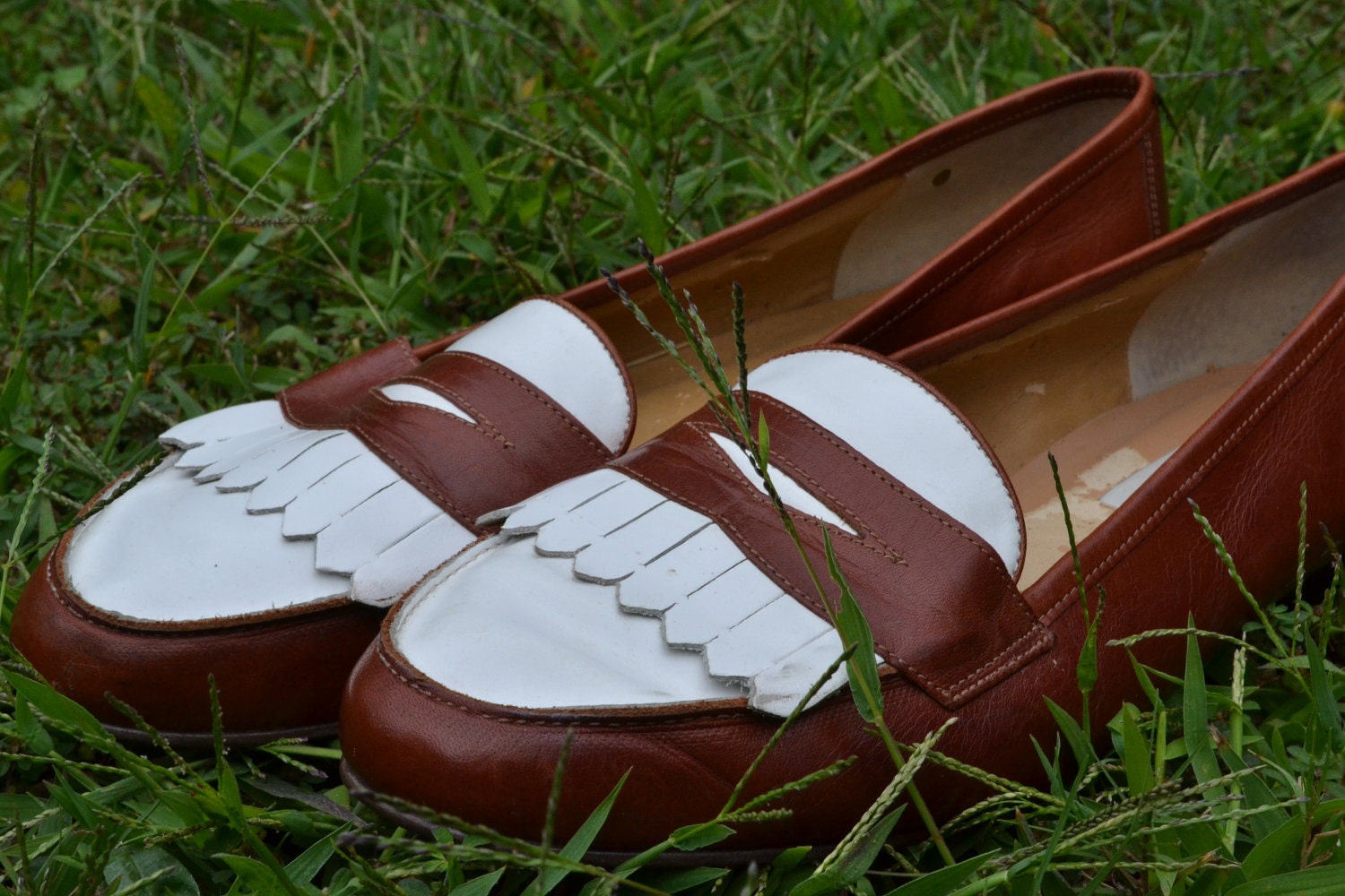 Etienne Aigner Brown & White Loafers