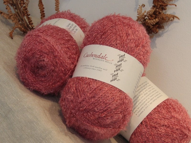 Mohair Wool Mix Rose 100gr/3.5oz. Cushendale Mills Graig-na-managh Ireland