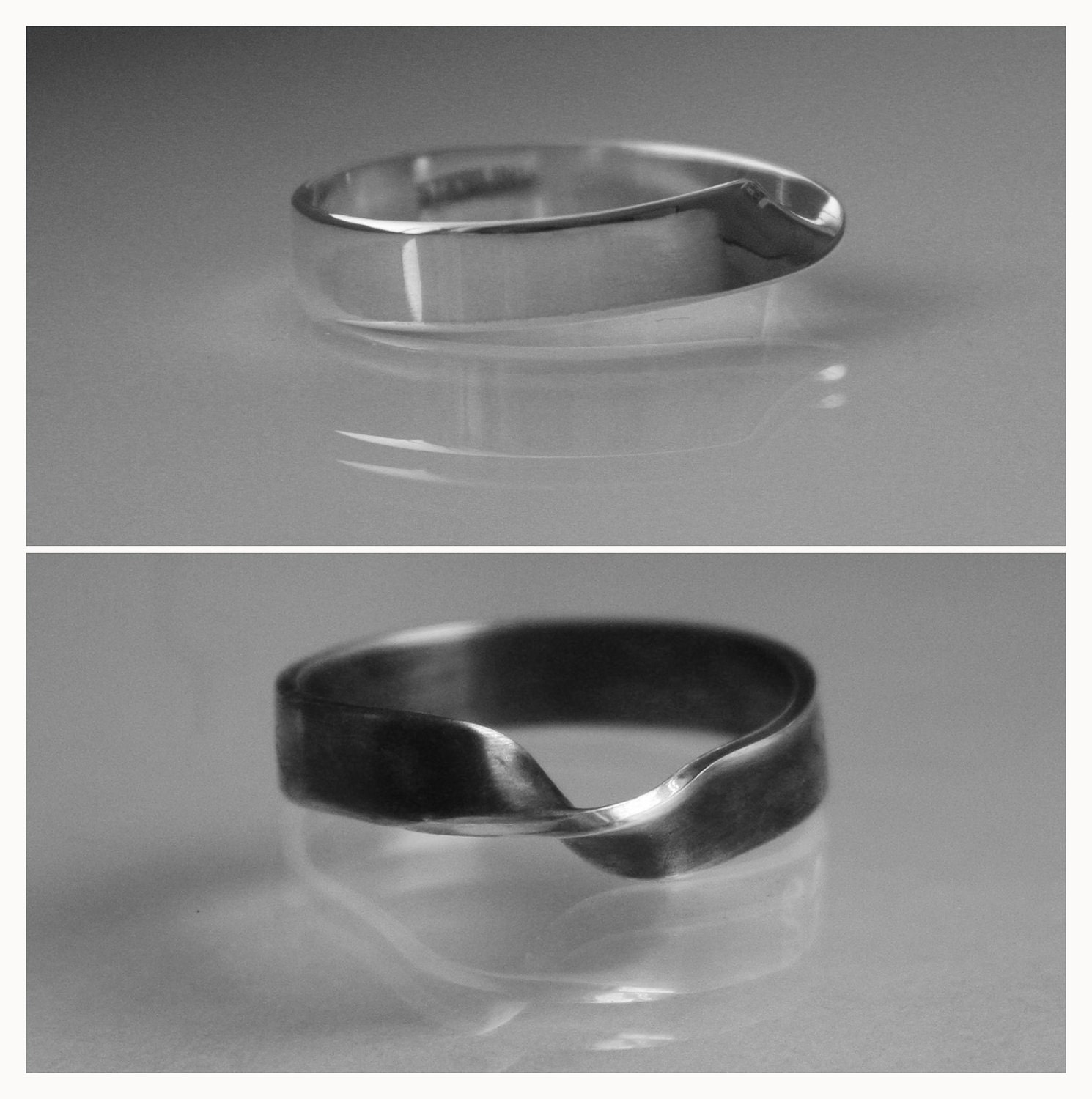4mm MOBIUS science meets art. Recycled sterling silver. Handcrafted. Unisex. Polished, satin or oxidized. Any size. Made to order. Fast.