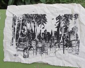 Forest Wins - Large Screenprint Back or Bag Patch, Black on White Soft & Durable Cotton Fabric, green anarchy patch, punk patches
