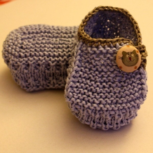 INSTANT DOWNLOAD -Knitting Pattern -  Baby Booties Funny Cats (0-6/6-12 months)