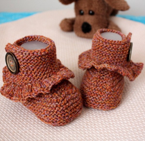 INSTANT DOWNLOAD - Knitting Pattern (pdf file) First Step Baby Booties (sizes 0-6/6-12 months)