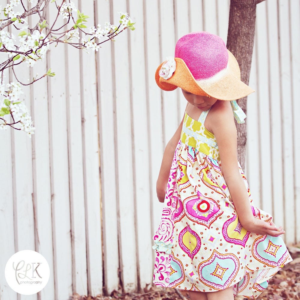 Girls Spring Dress - Spring has Sprung Halter Dress - Sizes 18MO-8