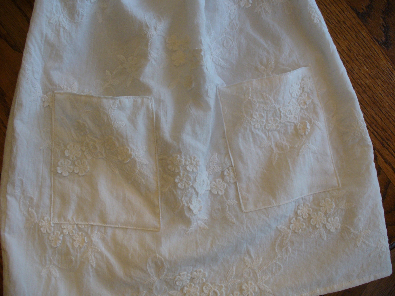 LAST ONE  White Lace Peasant Dress - Sizes 6MO - 8