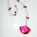 Reserved for Paula  Pink Sardonyx Agate Fan Pendant Necklace