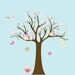 Children Wall Decals Tree with Owls and Birds Vinyl Wall Art