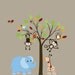Jungle Safari Tree Monkeys Elephant Giraffe Vinyl Wall Art Decals Nursery Kids Boys