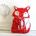 Plush Fox Pillow. Woodblock Printed. Customizable Colors. Made to Order.