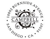 CUSTOM ADDRESS STAMP - Round Designer Stamp - Clear Acrylic Stamp Clear Acrylic  Handle