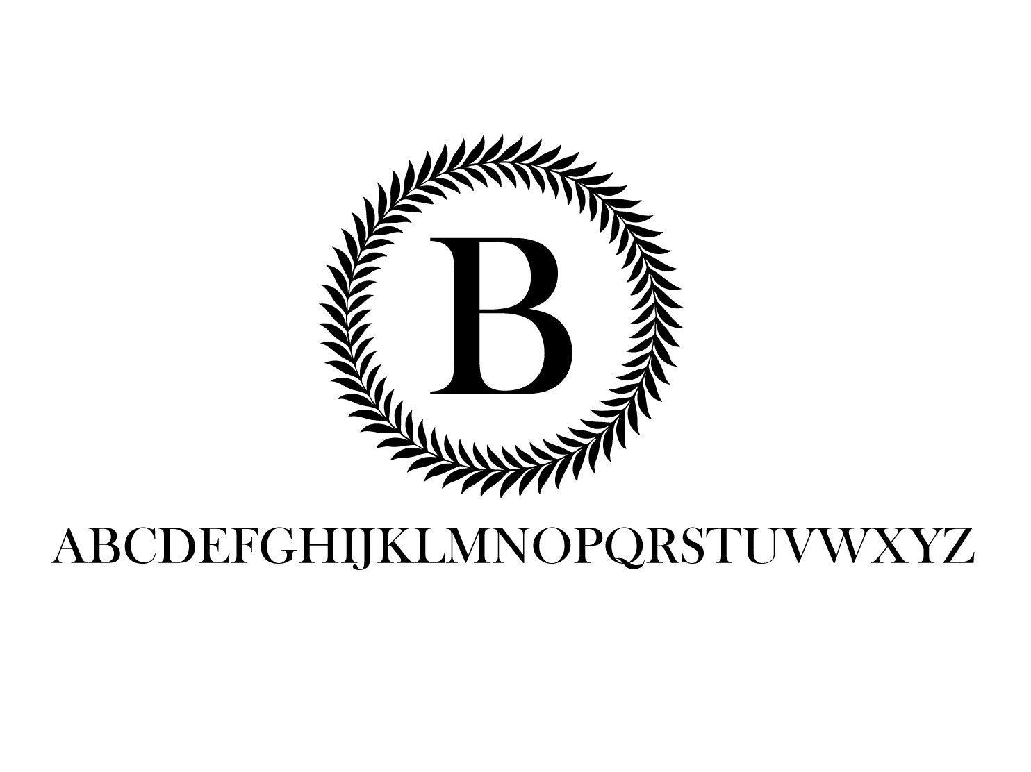 Custom vinyl initial decal with wreath