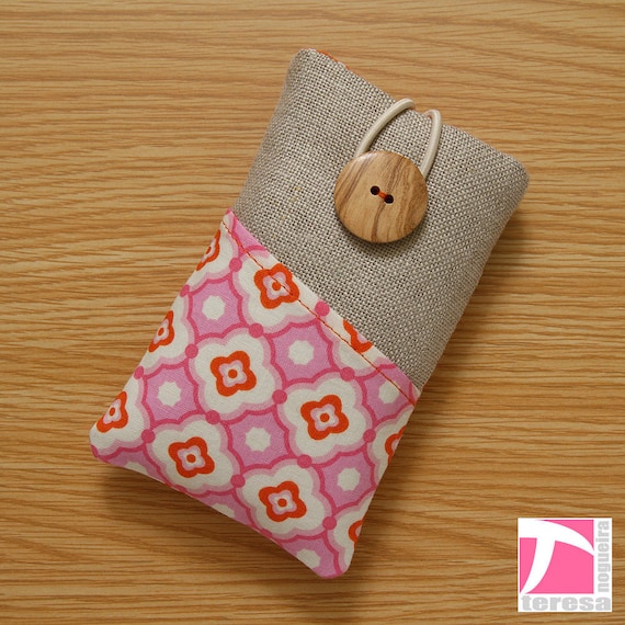 iPhone 5 / iPhone 4 sleeve / iPod case / orange and pink
