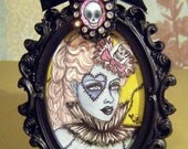 Dolls Parts Creepy Blue Girl Original Acrylic Painting