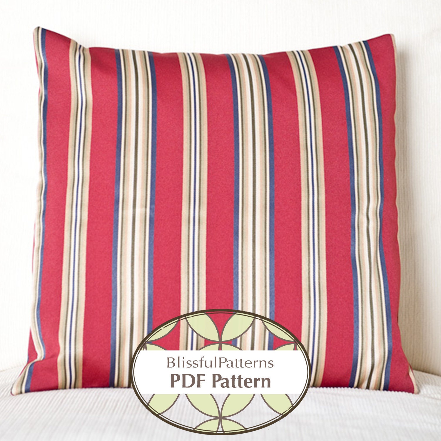 Envelope Style Pillow Case - PDF Sewing Pattern - FREE shipping - By BlissfulPatterns