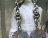 Upcycled Copper and Teal Earrings