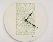 Dandilion Block Print Wall Clock  olyteam