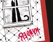REDRUM Kitty Halloween Card & Invitation