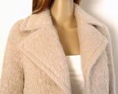 1970s Jacket / 70s Short Coat /  Light Taupe Soft Textured Jacket / M