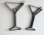 Martini Glass Metal Wall Decor