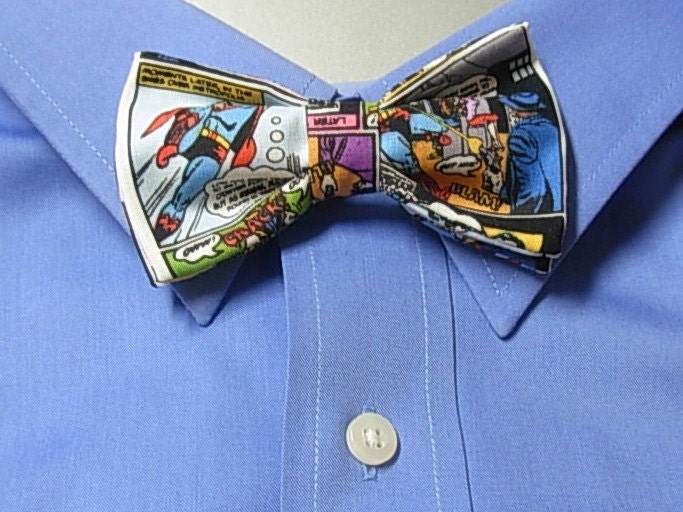 Superman Comic Clip on Bow Tie