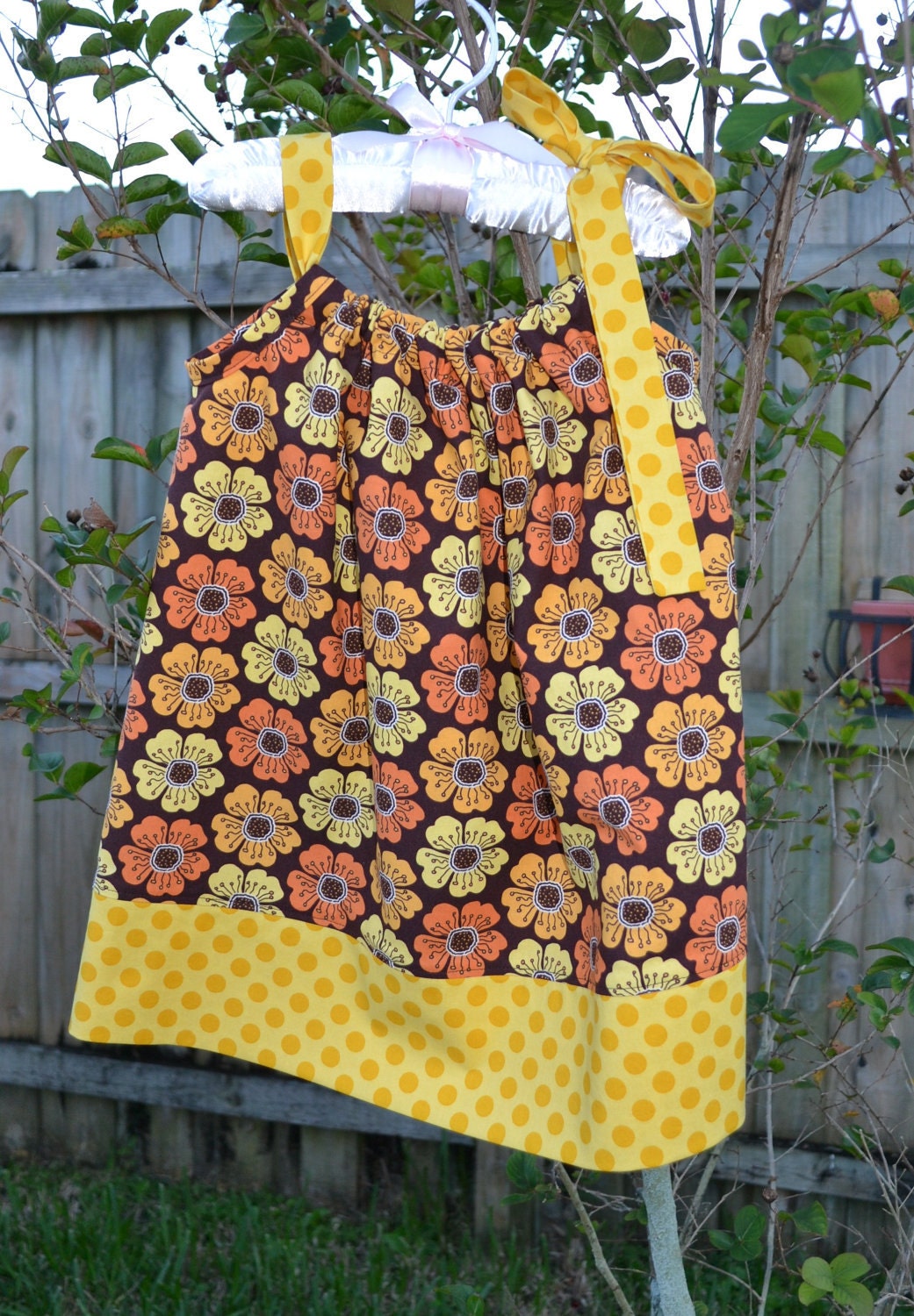 Thanksgiving Floral Pillowcase Dress fall outfit dress Autumn Dress Outfit Baby Toddler Little Girls Dress - Michael Miller