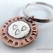 Father's Day Gift Personalized Keychain Hand Stamped Sterling Silver and Copper