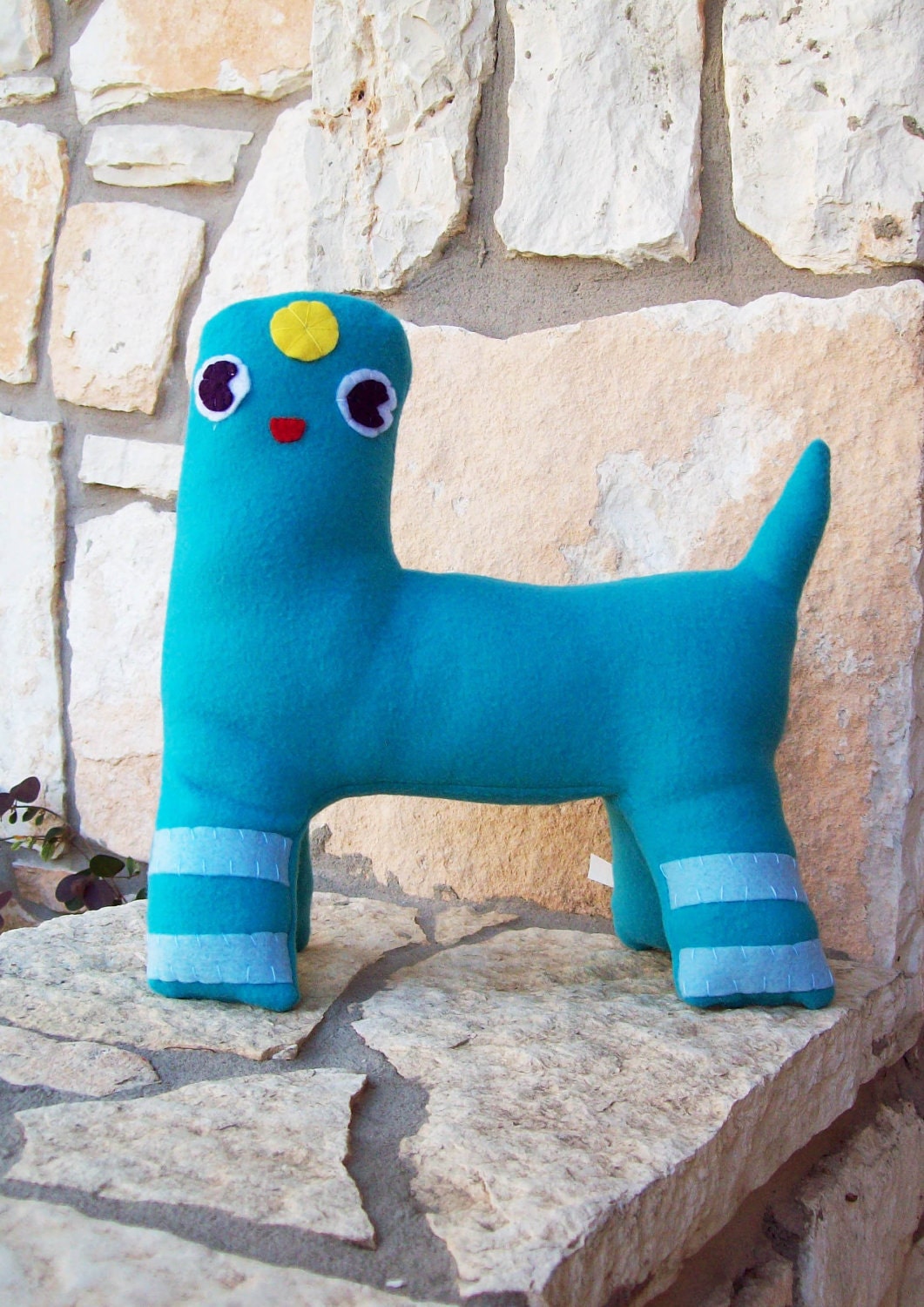Teal fleece monster plush