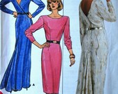 vintage 80's Butterick 4200 mermaid dress / EVENING gown, EASY, size 14 16 18 bust 36 38 40