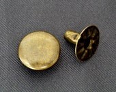 25 sets 13mm Brass FLAT Round Rapid Rivet Stud