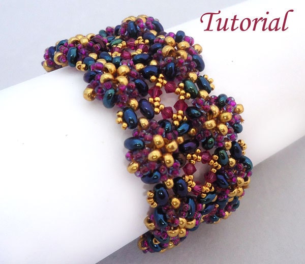 Purple Twins Bracelet - Beading pattern