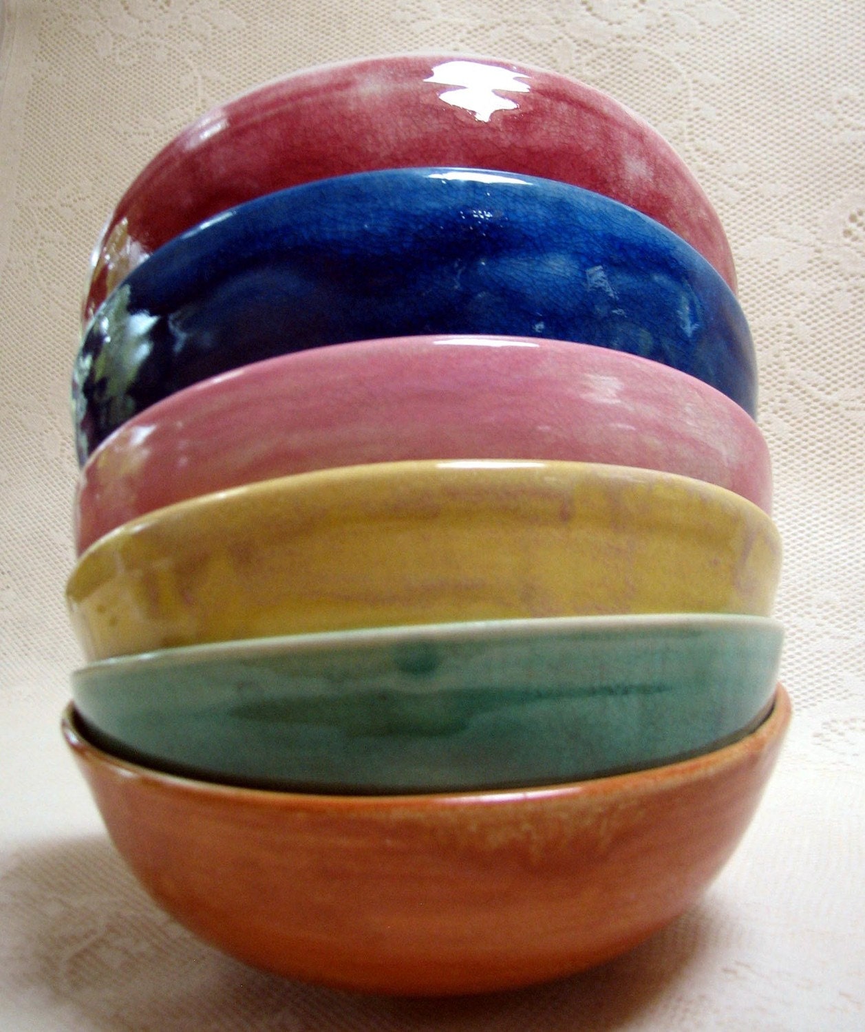 Cereal/soup bowls, pottery, ceramic, stoneware, clay, everyday colorful bowls