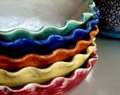 Handmade Pie plates stoneware-pottery-ceramic colorful, Handmade