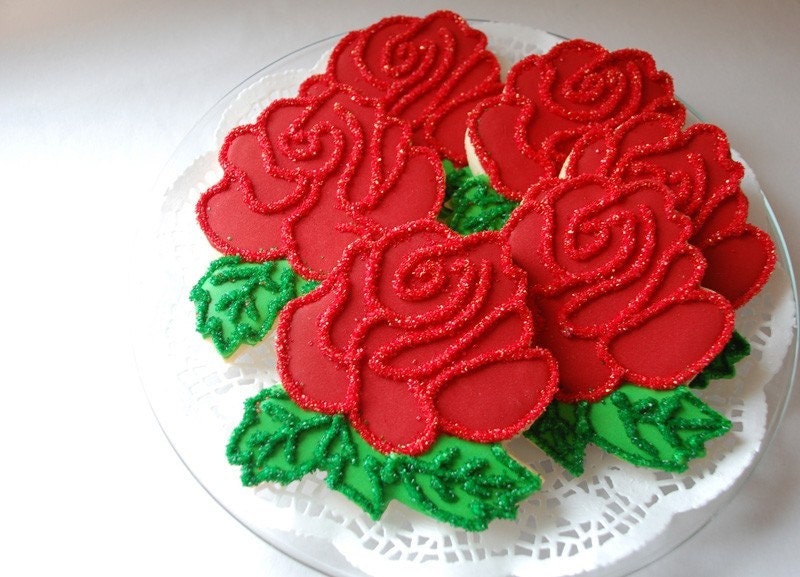 1 dozen Red Rose Cookies
