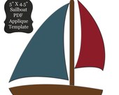 Sailboat Applique Pattern PDF Template