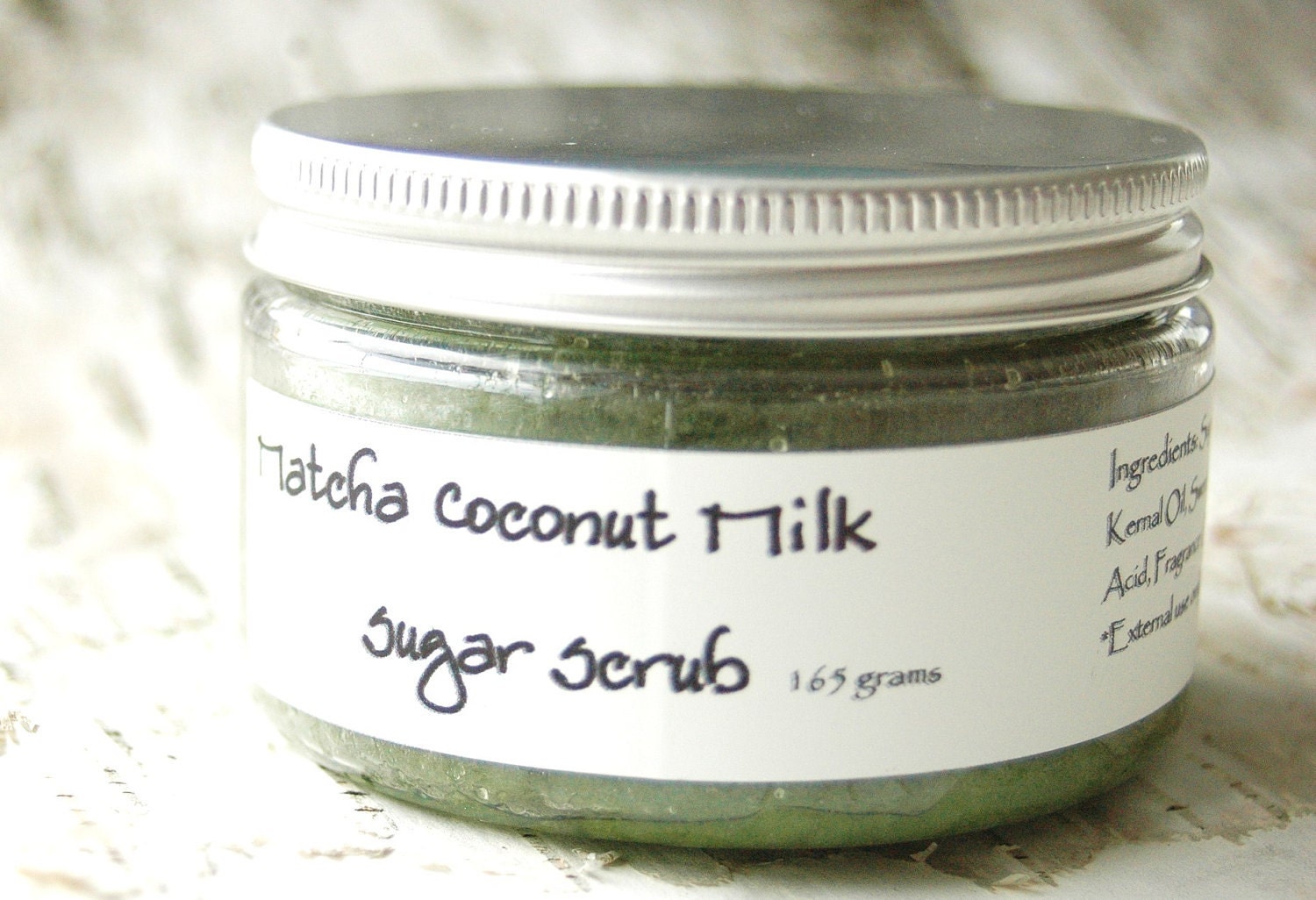 Matcha Coconut Milk Sugar Scrub - Emulsifying - Organic Sugar