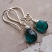 Teal Quartz Blue Romantic Elegant Aqua Turquoise Wire Wrapped Sterling Silver Earrings