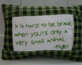 children's pillow, piglet pillow, quote pillow, children's bedding, winnie the pooh pillow, nursery, OOAK