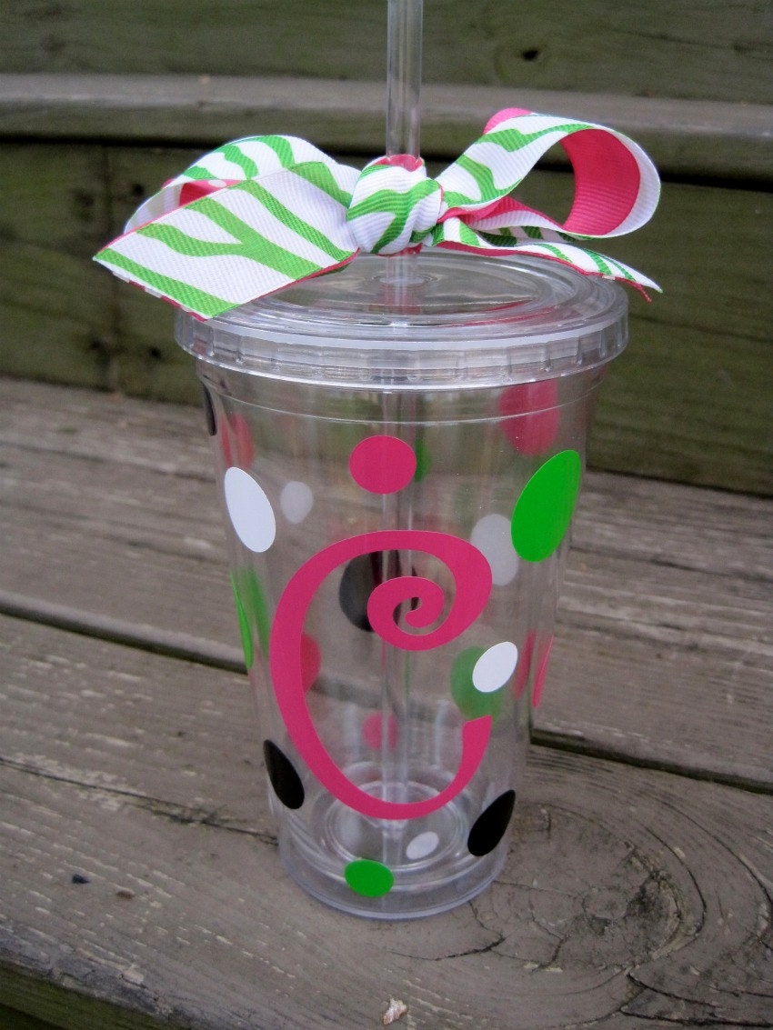 Personalized acrylic tumblers with lid and straw-20 oz.