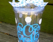 Personalized acrylic tumblers with lid and straw-20 oz.