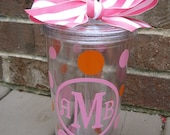 Personalized acrylic tumblers with lid and straw-20 oz.