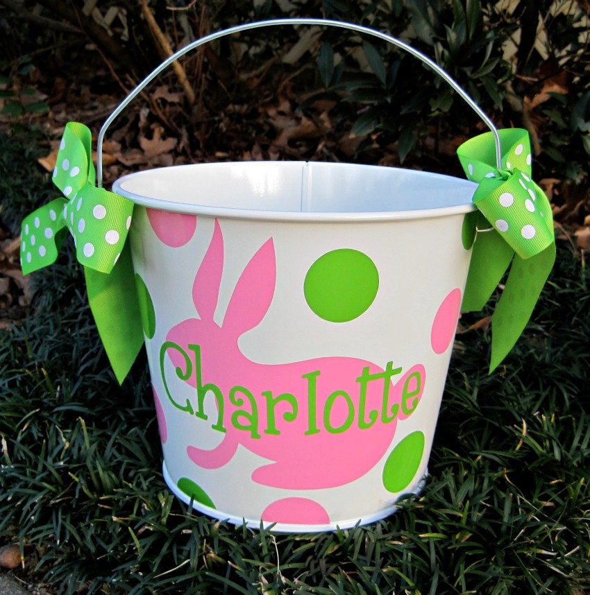 Personalized Easter Bucket assorted colors-5 QT.