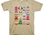 Superpixels Men's Cool Superhero Lowbrow Funny Geeky Humorous T-shirt in S, M, L, XL