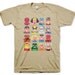 Superpixels Men's Cool Superhero Lowbrow Funny Geeky Sand Colored T-shirt in S, M, L, XL