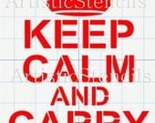 STENCIL Keep Calm and Carry On with Royal Crown 10x6.5