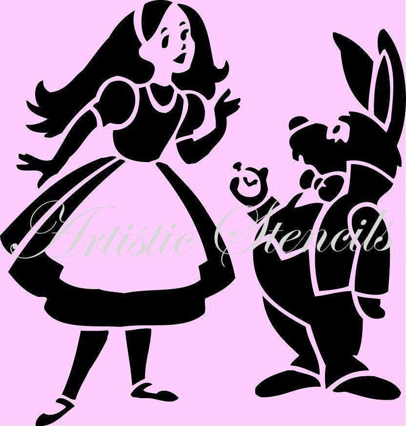 Vintage Alice in Wonderland Reusble Stencil 4 by ArtisticStencils