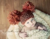Square Double Pom-Pom Hat